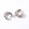 Brincos de Argola Novos com Pino de Prata S925 Brincos Elegantes Simples Exagerados Criativos Acessórios Estilo Coreano para Mulheres