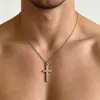 Joias Transfronteiriças Europeias e Americanas, Colares de Cruz Simples e Modernos, Pingentes para Casal, Joias de Aço Titânio Puro para Homens e Mulheres de Nicho Atacado