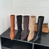 Botas de Mujer de Caña Media con Punta Fina Sencillas Otoño/Invierno 2026 Botas de Mujer de Piel de Ante de Pierna Recta