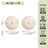 Conjunto de Louça Cerâmica Esmaltada Chaozhou Pequeno Fresco Ins Prato Tulip Tulip Fofo Tigela de Arroz Sopa Doméstica Alta Aparência
