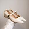6318-5 Sapatos Femininos Internos que Aumentam a Altura com Salto Anabela, Bico Fino, Sola Reta, Versáteis, Simples, Casuais Sapatos Internos que Aumentam a Altura para Mulheres