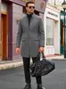 Gabardina Gruesa Acolchada de Algodón para Hombre Amazon, Estilo Coreano Otoño e Invierno Ajuste Delgado Cálido Cuello Alto Lana de Longitud Media
