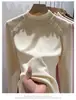 Top casual elegante de otoño e invierno de ajuste slim, capa interior térmica de moda con cuello medio alto, transfronterizo del sudeste asiático