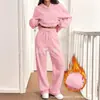 Amazon Europeia e Americana Transfronteiriça Outono e Inverno Novos Tops Casuais Curtos Estilo Hot Girl Calças de Bolso de Manga Longa Conjuntos Femininos