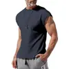Amazon Cross-Border Camiseta Regata Masculina de Verão Nova Juvenil Casual Solta Cor Pura Colete Fino Camiseta para Homens