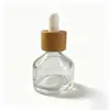 Frasco Conta-Gotas de Vidro com Ombro Inclinado e Fundo Plano de 30ml em Estoque do Fabricante, Frasco para Óleo Essencial, Material de Embalagem para Skincare, Serigrafia, Pintura em Spray, Atacado