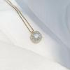 Colar Diamante Pequeno Quadrado Estilo Francês Diamante Flash Colar Feminino Design de Nicho Senso de Temperamento Luxo Leve Simples Senso de Sofisticação Estilo Frio Corrente Clavicular