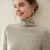 Suéter Simples Outono e Inverno Suéter Tricô com Gola Alta Versátil de Pelo Tricô Solto Tricô de Caxemira para Mulheres