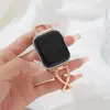 Adecuado para Apple Watch 7ª y 8ª Generación Se Pulsera de Metal con Diamantes de Doble Fila en Forma de X Correa de Reloj Iwatch6