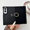 Funda con estampado de lujo vintage adecuada para Samsung ZFold3/8, funda de cobertura completa de cuero sintético para Samsung ZFold7, marca moderna y popular