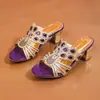 Nuevas Sandalias de Pedrería Estilo Europeo y Americano 2026 para Mujer, Moda de Verano para Exteriores, Sandalias Antideslizantes con Tacón Grueso Decoradas con Diamantes, Venta al por Mayor