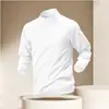 2026 Direto da Fábrica Primavera e Outono Nova Camiseta Masculina com Meio Zíper Gola Alta Manga Longa Business Esportes Dropshipping