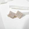 Plataforma transfronteiriça europeia e americana luz luxo feminino brincos quadrados cheios de zircão elegantes simples brincos all-match atacado