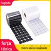 Fecho de Contato Adesivo Retangular Recortado 1,5cm Preto e Branco Quadrado Fita Gancho e Laço Adesiva de Dupla Face Tipo Autoadesivo