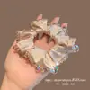 Cuerda para el Cabello con Borde de Cristal de Lujo Accesible Coreano Diadema de Tela cosida a mano de alta gama Banda de Goma Nueva Goma para el Cabello