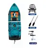 Caiaque Tandem para Uma/Duas Pessoas Barco de Pesca com Isca Pedal de Pé Motor Elétrico Motor de Pesca Elétrico Caiaque Removível Portátil DS
