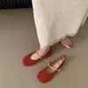 Zapatos Planos Rojos Retro Individuales para Mujer, Zapatos de Ballet Antideslizantes Primavera 2025 para Mujeres Embarazadas, Combinan con Faldas, Zapatos Mary Jane de Moda