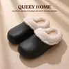 Pantuflas de algodón impermeables para mujer, nuevo modelo otoño e invierno 2026, zapatos de algodón cálidos de felpa antideslizantes de EVA para interiores para mujer, adecuados para usar en exteriores