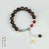 Nuevo brazalete de rosario de madera de agar natural, nicho artístico, lujo ligero para mujer, brazalete de borla ajustable Duobao