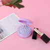 Peine Plegable de Cojín de Aire de Dibujos Animados, Lindo Peine Portátil con Airbag para Niñas, Peine Masajeador con Espejo, Mini Peine