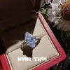Luz de Joyería Lujo Medio Antiguo Ojo de Caballo Diamante Burbuja Diamante Apertura Anillo de Diamante Único Redean Círculo Circonita Anillo de Compromiso