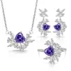 Transmisión en Vivo de Influencer Venta Caliente Lujo Ligero Sensación de Alta Gama Joyería de Corazón con Piedras Preciosas de Colores Conjunto de Circonita Collar Anillo Pendiente Adornos
