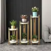 Soporte de Flores de Hierro Forjado de Doble Capa, Soporte de Flores de Pie Junto al Sofá de la Sala de Estar y el Mueble de TV, Simple Estante de Almacenamiento para Plantas Verdes en Balcón Interior