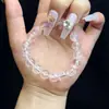 Pulsera de Cristal Blanco Natural de Alta Calidad, Sencilla de Círculo Único, Moderna y Versátil, Diseño Original, Joyería Exquisita, Hecha a Mano con Cuentas al por Mayor