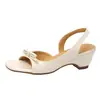 Sandalias de dedo abierto tipo slip-on, de moda, nuevo estilo, para mujer, transpirables, nuevo estilo chino, lazo, sandalias de exterior, verano, ropa de exterior, verano