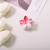Nuevo Clip de Garra de Flor de Plumeria Electrochapado de Color Gradiente con Efecto de Gota de Lluvia, Pasador Simple y Elegante para Mujer, Accesorio para el Cabello