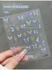 Adesivos de Borboleta para Nail Art 2026 Novo Tendência 3D Em relevo Cristal Diamante Concha Brilho Decalques de Unha Acessórios