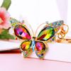 Nuevo Llavero de Mariposa con Joyas Incrustadas de Diamantes para Coche, Metal, Lindo Colgante para Bolso de Mujer, Anillo Llavero, Regalo Creativo