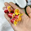 Balde de Pipoca Estéreo Simulado Brinquedo de Comida Batatas Fritas Coxas de Frango Balde KFC Pequenos Enfeites de Resina Pingente para Chaveiro DIY