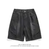Verano 2026 Nuevo Estilo Americano Retro Corte Holgado Pantalones Cortos de Mezclilla Tendencia de Moda Juvenil Pantalones Rectos Casuales para Hombre