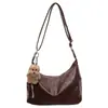 Bolsa Grande Retro de Couro Macio de Alta Moda para Comutador Feminino 2026 Nova Moda Estilo Coreano Simples de Ombro Transversal