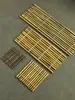 Tapetes Pequenos de Bambu na Cor Original Que Não Desbotam, Tapetes para Churrasco, Tapetes Decorativos Longos de Bambu, Tapetes de Isolamento Térmico, Porta Copos de Chá, Porta-Panelas de Bambu, Bandejas para Frutos do Mar