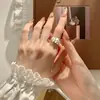 Novo Anel de Gardênia Simples Estilo Chinês para Mulheres, Luxo Acessível, Alta Qualidade, Anel Doce e Requintado para Dedo Indicador, Acessórios de Anel Elegantes para Mulheres