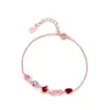 Pulseira Exquisita de Prata de Lei S925 com Zircônias Coloridas Três Cores para Mulheres, de Alto Padrão, Versátil, Joia de Pedra Preciosa com Novo Estilo da Moda