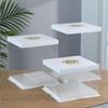 Caja para Pastel Caja para Empacar Pastel de Cumpleaños Caja de Plástico para Productos Horneados Caja de Regalo Sellada Portátil con Tapa Portátil Transportable