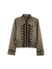 Bestseller de AliExpress al por mayor ZA Comercio exterior transfronterizo Moda femenina europea y americana Abrigo decorado con botones bordados de nudo retro