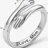 2025 Nuevo Anillo de Pareja Abrazo de Amor Presión de Aceite Siempre Contigo