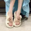 Zapatos de mujer talla grande Bai Zhenhe 35-43, falda floral, sandalias de hada para uso exterior, sandalias de playa de moda talla 41 con suela gruesa