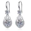 Aretes de plata S925 colgantes de oreja moissanita en forma de corazón gancho para la oreja cuatro garras moissanita boda personalizada mayoreo