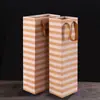 Bolsa de papel para vino tinto personalizada de fábrica, individual y doble, bolsa de regalo para vino, papel Kraft, bolsa de embalaje para comercio exterior, logotipo impreso personalizado