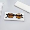 Óculos de sol retrô com estampa de leopardo, armação pequena, oval, nerd, rosto pequeno, feminino, simples, artefato de beleza, super leve, macio, para meninas, armação redutora de idade