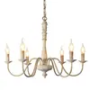 Candelabro estilo americano, ambiente rústico vintage de madera con velas, lámpara creativa de mediados de siglo, luz principal elegante de 6 luces para sala de estar, hierro forjado