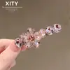 Novo e requintado grampo de cabelo de flor de cristal, ferramenta moderna e elegante para arrumar franjas e cabelos soltos, estiloso grampo jacaré