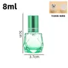Venta directa del fabricante: Botella de muestra de perfume rollerball de diamante de 8 ml, spray de perfume, botella de recarga rollerball de aceite esencial cosmético