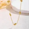 Colar de Margarida Fresco e Doce para Mulheres, Estilo Ins de Nicho, Luxo Leve, Outono e Inverno, Aço Titânio Transfronteiriço, Design Ins Europeu e Americano