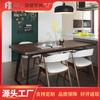 Combinación sencilla y moderna de mesa y silla de comedor de madera maciza, mesa de recepción de hierro loft, mesa para el hogar y silla, mesa y silla de comedor de tronco, hogar